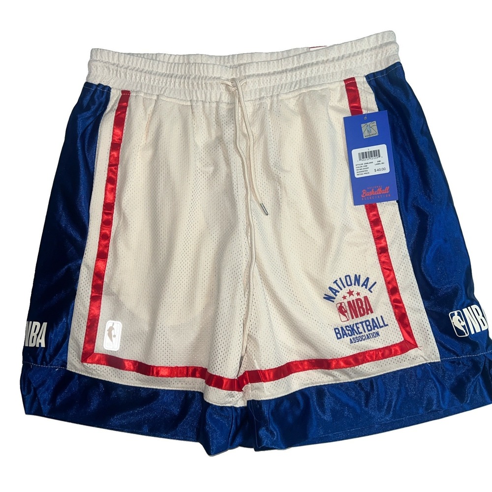 NBA National Basketball Association Men's Shorts Sz L Red/White/Blue New